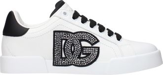 Dolce & Gabbana Portofino Light Sneakers Dames Leer Wit/Zwart