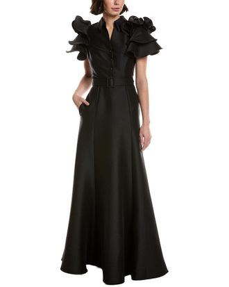 Badgley Mischka Ruffle Gown