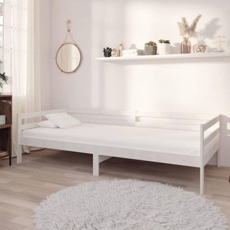 Les Tendances Les Tendances - Sof&aacute; Cama Con Colch&oacute;n Madera De Pino Maciza Blanco 90x200 Cm Vidaxl