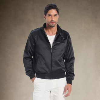 Members Only Mens Classic Satin Iconic Racer Jacket