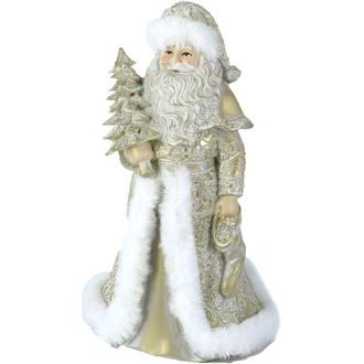Vacchetti Pap&aacute; Noel Resina Oro Blanco 16,5x14h23 Cm