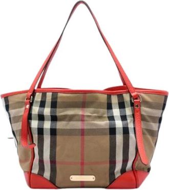 Burberry Pre-owned Canterbury Tote Bag - Dames - Vintage Shopper - Veelkleurig - ONE Size - Leer - Vintage