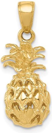 Diamond2Deal 14k Yellow Gold 3D Cut-out Pineapple Pendant