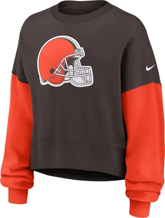 Nike Cleveland Browns Nike Womens NFL Pullover Crew in Brown | 01D7010K9I-SD2