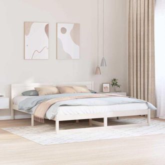 vidaXL Vidaxl - Estructura De Cama Blanco 180 X 200 Cm Madera Maciza De Pino