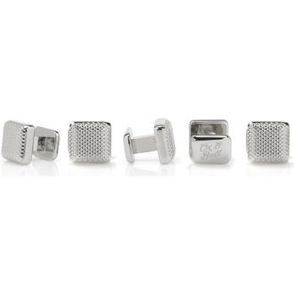 Cufflinks Inc. Mens Set of 5 Textured Square Shirt Studs in Silver at Nordstrom