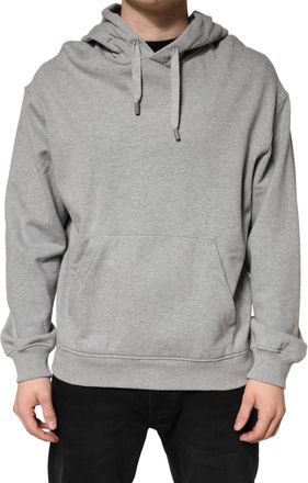 Dolce & Gabbana Gray Cotton Hooded Sweatshirt Mens Sweater