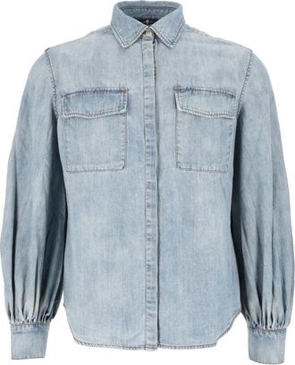 7 For All Mankind Camisa de manga larga regular - Blouses & Shirts - Mujer - Azul - S