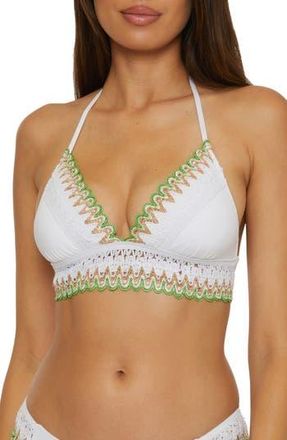 BECCA by Rebecca Virtue Delilah Triangle Bikini Top in White at Nordstrom Rack, Size Medium