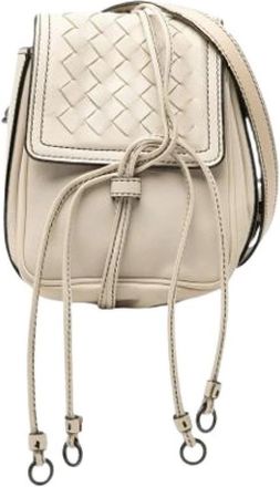 Bottega Veneta Pre-owned Mini Bags, female, White, Size: ONE SIZE Pre-owned Leather Crossbody Bag
