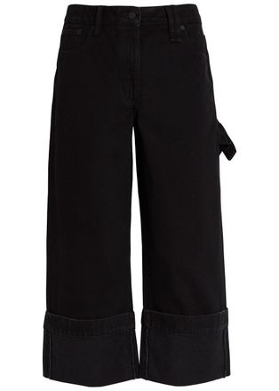 Simone Rocha Simone Rocha Turn-up Straight-leg Cropped Jeans - Black - 10 (UK10 / S)