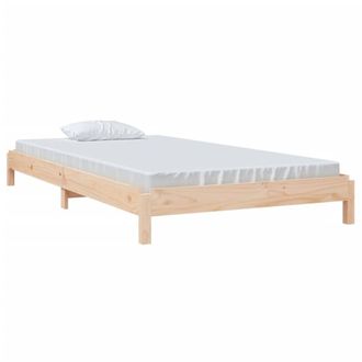 Berkfield Home Stack Bed 100x200 cm Solid Wood Pine in Natural