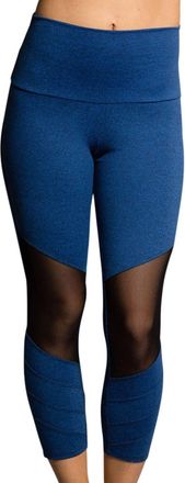 Onzie Womens Mesh Moto Capri Leggings In Onz Blue