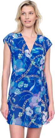 Gottex Memories Of Capri Short Surplice Wrap Dress With Tie