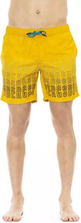 Dirk Bikkembergs Mens Swim Trunks Allover Print - Gold - Size X-Large