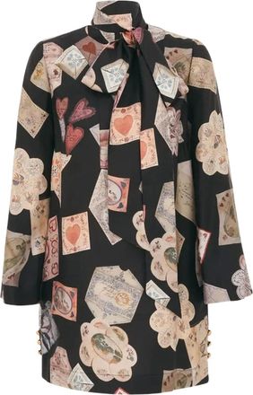 Zimmermann Dream tie-neck printed mini dress - women - Silk - 0P - Black