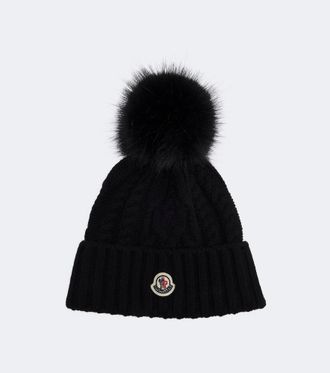 Moncler Logo wool and cashmere beanie