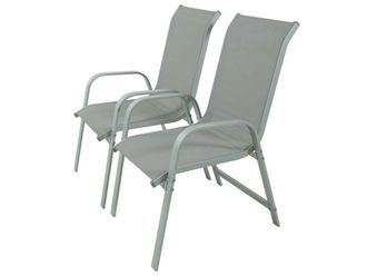 Habitat & Jardin Conjunto de 2 sillones de jard&iacute;n gris claro 75 x 55 x 99 cm