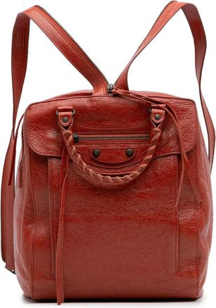 Balenciaga Zaino Motocross Classic Traveller in pelle di agnello convertibile 2014 - Rosso