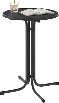 Woltu Mesa Alta Redonda Plegable 80x110cm, Negro - Woltu
