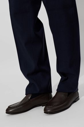 Fendi Leather Loafers, Mens, Brown