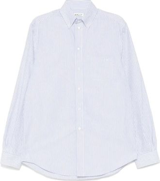 Bally Formal Shirts, unisex, White, L, Light Blue Cotton Shirt with Long Sleeves