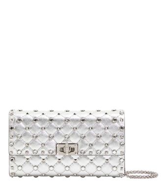 Valentino Garavani Silver Rockstud Spike Small Shoulder Bag