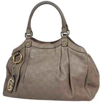 Gucci Pre-owned Sukey Handbag - Dames - Pre-owned - Grijs - Maat: ONE Size Leer