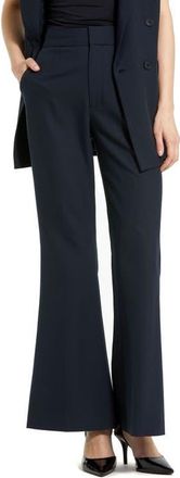 Mac Duggal Classic Crepe Flared Trouser Pant in Navy at Nordstrom, Size 2