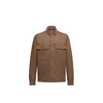 Moncler Moncler Denim Corduroy-trimmed Shirt Jacket, Men, Brown, Size: Xxl