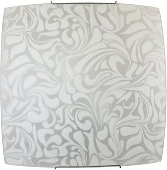 Energy Plafoniera Corinna 30x30x11 Cm En Vidrio Blanco Y Metal, E27