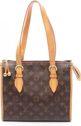 Louis Vuitton Brown Coated Canvas Leather Handbag Tote Bag (Pre-Owned)