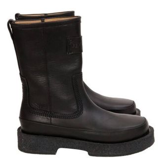 Ferragamo Ferdi Leather Boots, Size 9 EE