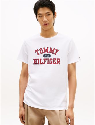 Tommy Hilfiger Mens Tommy Varsity Logo T-Shirt - White - XXXL