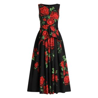 Dolce & Gabbana Pliss&eacute; Midi Jurk - Dames - Jurken - Zwart - Maat: M Katoen