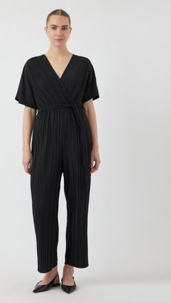 Y.A.S Overall Y.A.S YASOLINDA SS ANKLE JUMPSUIT S. NOOS, Damen, Gr. 36, N-Gr, schwarz, Web, Obermaterial: 100% Polyester, unifarben, regular fit kn&ouml;chellang