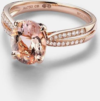 Bucherer Anello Blush in oro rosa 18kt con diamanti e morganite