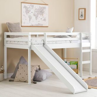 Birlea Frankie Midi Sleeper With Slide Grey in White | Size: Single