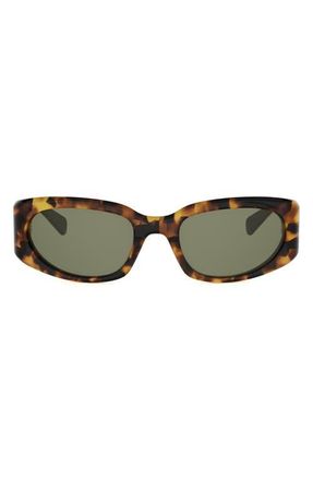 Celine Journey 57mm Geometric Sunglasses in Blonde Havana /Green at Nordstrom