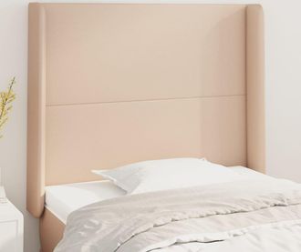 vidaXL Cabecero Con Orejas Cuero Sint&eacute;tico Capuchino 103x16x118/128 Cm Vidaxl