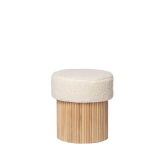 Klast Puf de borreguito blanco 43 cm x 45 cm
