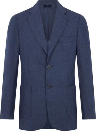 Brooks Brothers Hopsack Virgin Wool Blazer - Heren - Blazers - Blauw - M - Wol - Jassen
