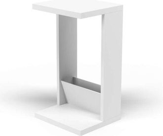 HERDASA Herdasa - Mesa Velador 553 Para Sal&oacute;n Acabado Blanco, 71 Cm(alto)40 Cm(ancho)35 Cm(largo)