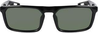 Nike NV03 55mm Rectangular Sunglasses in Black/Green at Nordstrom Rack