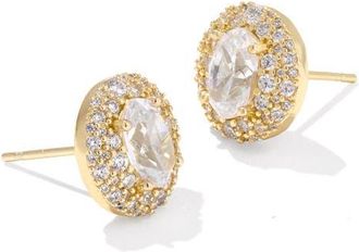 Kendra Scott Bella Stud Earrings in Gold White Cubic Zirconia at Nordstrom