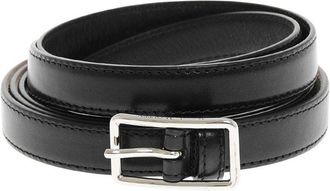 Alexander McQueen Black Solid Buckle Belt