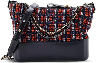 Chanel Gabrielle Quilted Tweed and Calfskin Medium hobo bag - Blauw