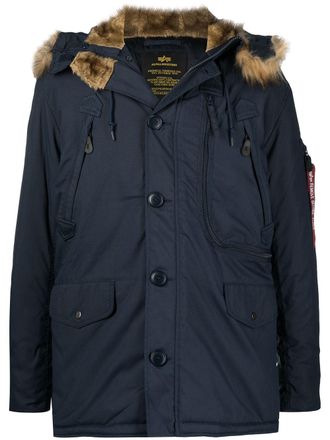 Alpha Industries Polar padded jacket - men - Acrylic/Nylon/Nylon/Polyester/Polyester - S - Blue