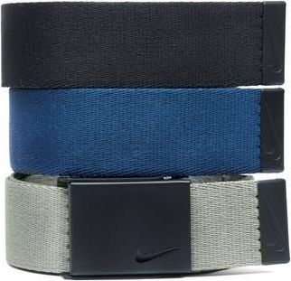 Nike Assorted 3-Pack Webbed Belts in Black/Grey/Navy at Nordstrom Rack