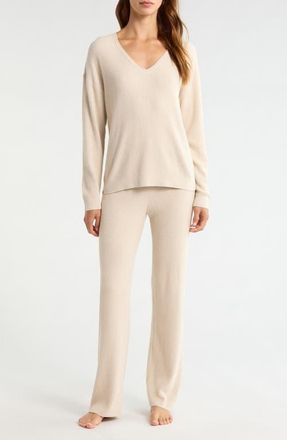 Barefoot Dreams CozyChic Ultra Lite Rib Pajamas in Bisque at Nordstrom, Size X-Large